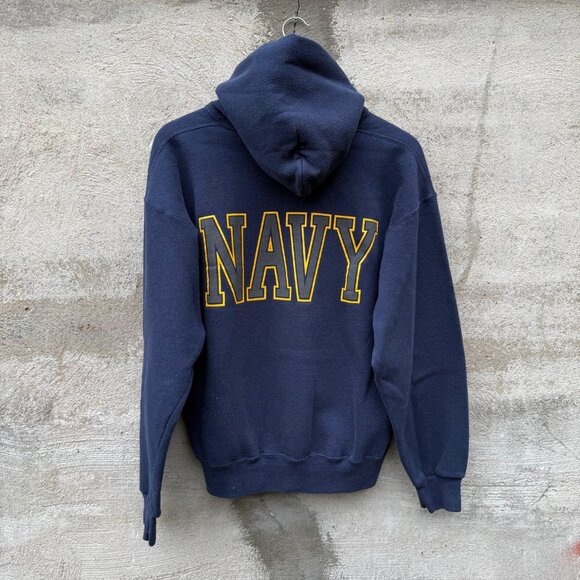 90's USN Vintage Navy Crest Hoodie - Picture 2 of 5